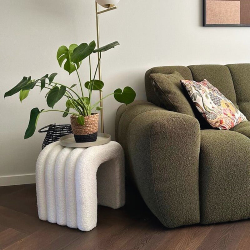 Poef Naomi - wit - 41x42x30 cm