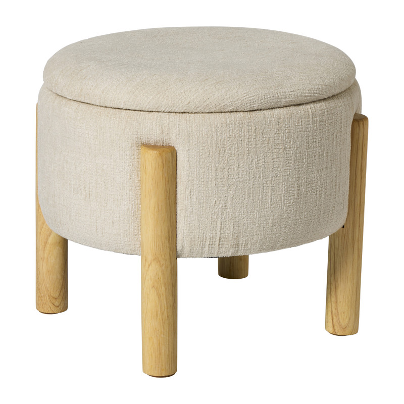 Opbergpoef Mandy - beige - ø45x38 cm