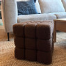 Poef chunk teddy - bruin - 36x36x36 cm