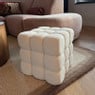 Poef chunk teddy - beige - 36x36x36 cm