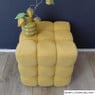 Poef chunk teddy - geel - 36x36x36 cm