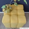 Poef chunk teddy - geel - 36x36x36 cm