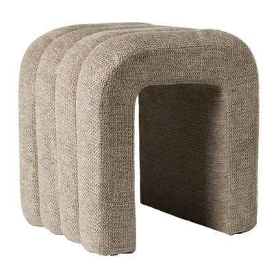 Poef Naomi chenille - taupe - 43x40x35 cm