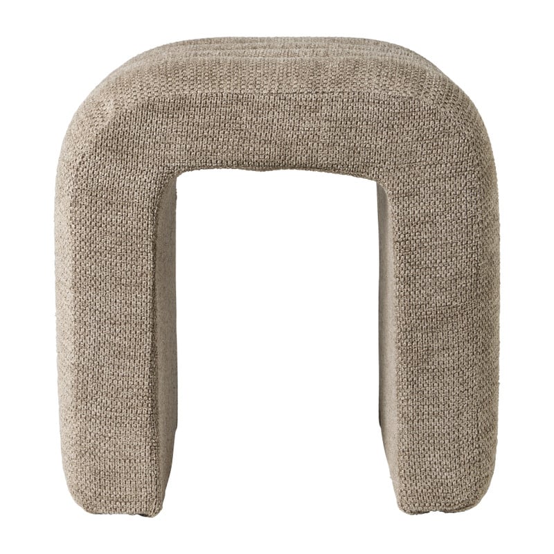 Poef Naomi chenille - taupe - 43x40x35 cm
