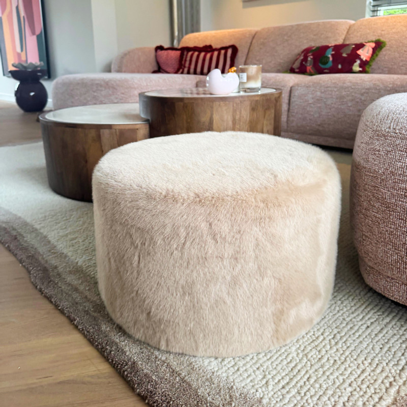 Poef Babette - beige - ø52x32 cm