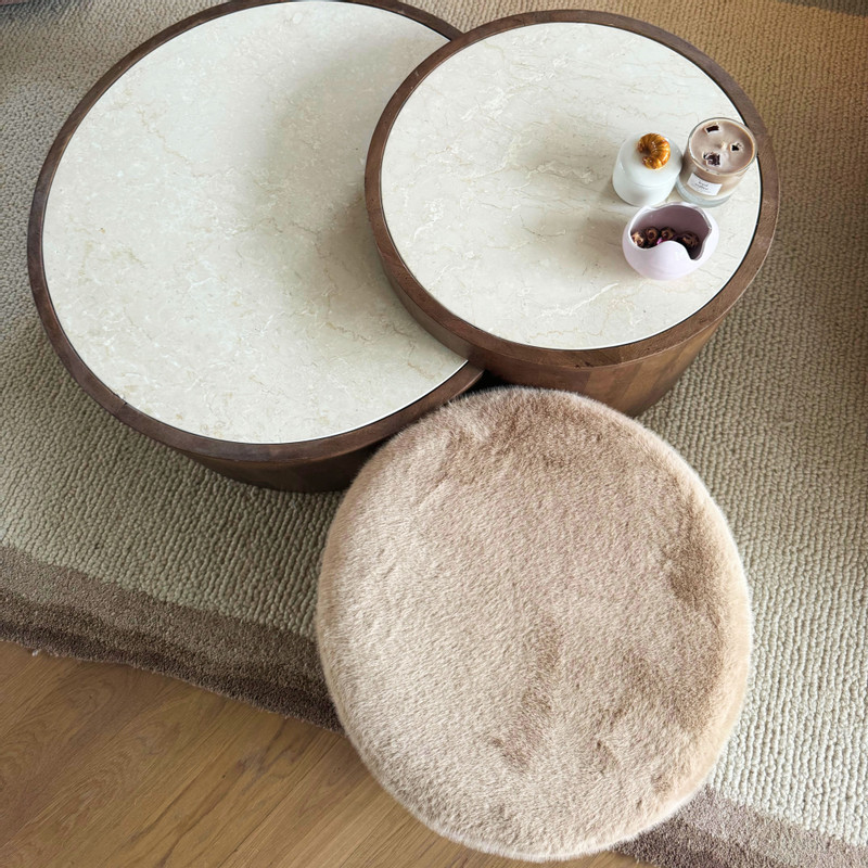 Poef Babette - beige - ø52x32 cm