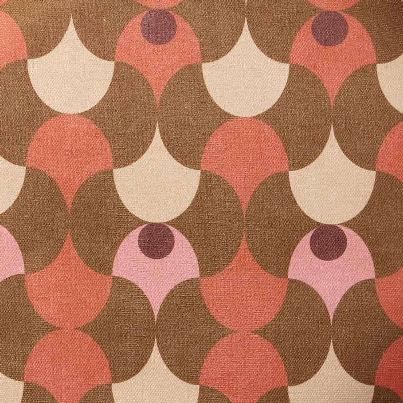 Poef Maya - rood/roze/bruin - ø42x42 cm