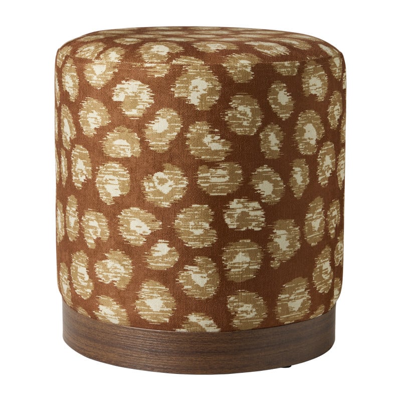 Poef Elin - bruin/groen - ø35x38 cm