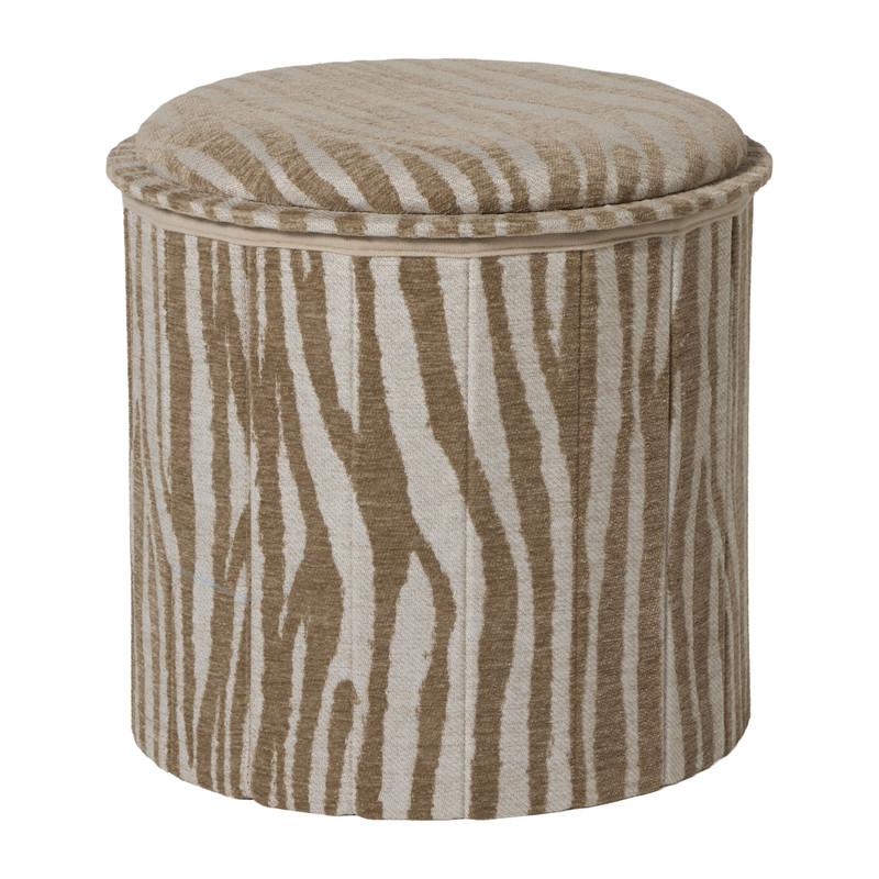 Opvouwbare poef jacquard - taupe - ø38x38 cm