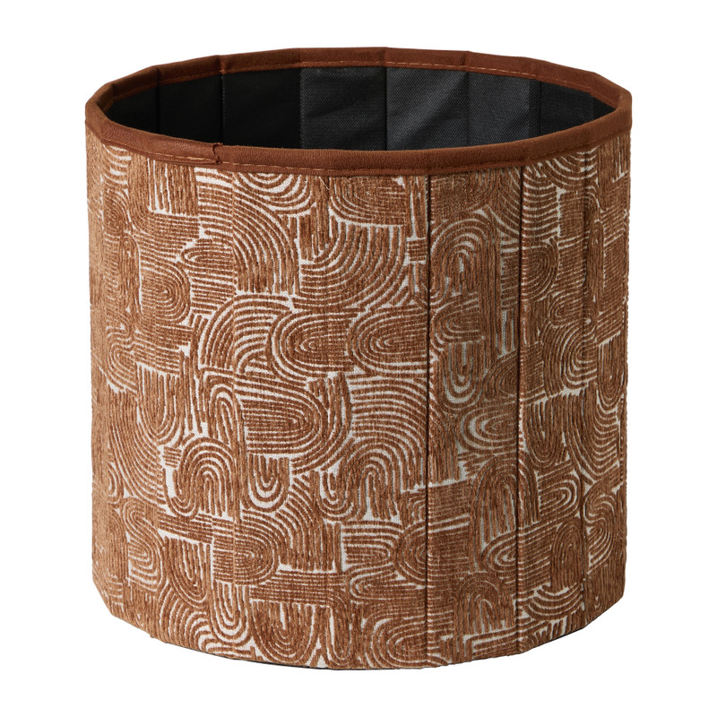 Opvouwbare poef jacquard - bruin - ø38x38 cm