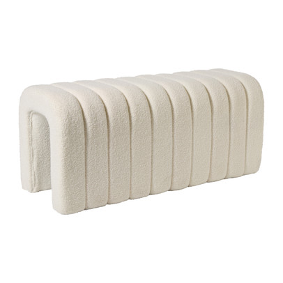 Bank Naomi teddy - wit - 45x100x38 cm