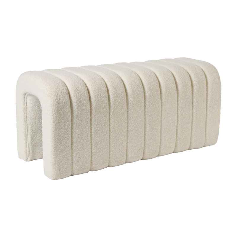 Bank Naomi teddy - wit - 45x100x38 cm