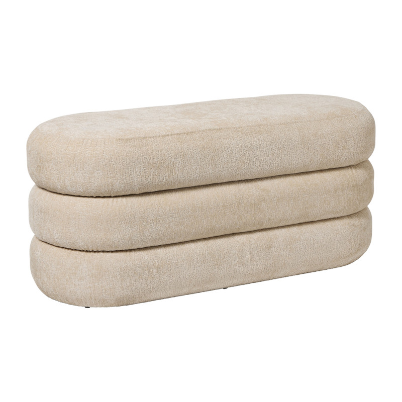 Opbergbank bubbles - beige - 44x103x42 cm