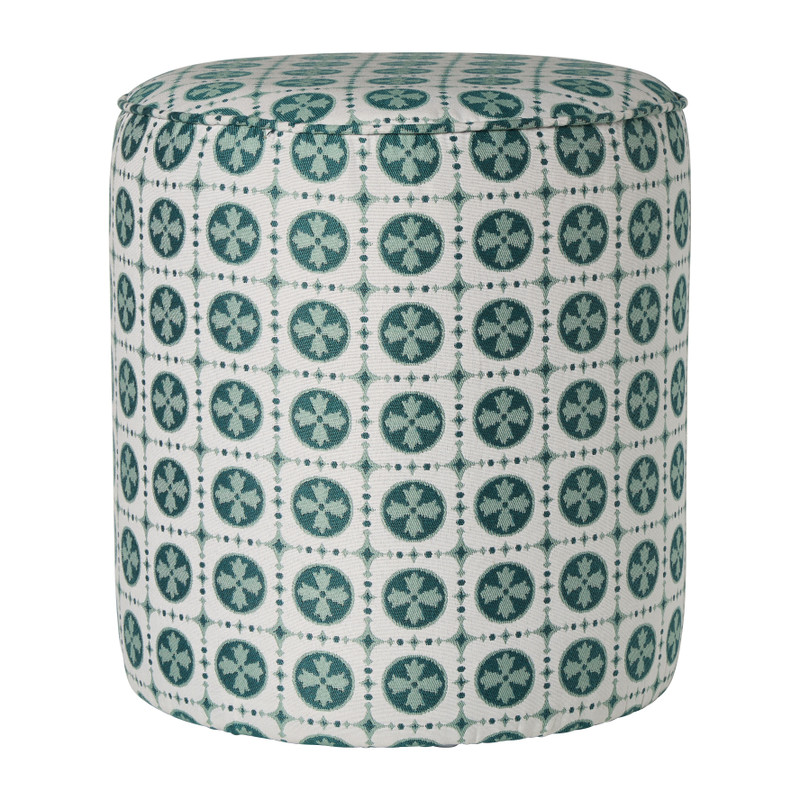 Poef cirkel - groen - ø35x39 cm