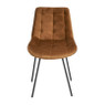 Eetkamerstoel cognac - velvet - 52x52x81 cm