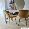 Eetkamerstoel cognac - velvet - 52x52x81 cm