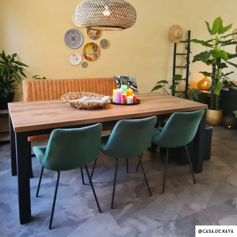 Eetkamerstoel velvet - donkergroen - 79x50x44 cm