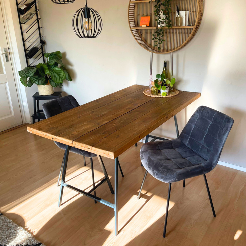 Eetkamerstoel velvet - grijs - 79x50x44 cm