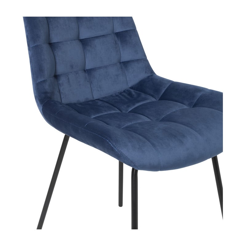 Eetkamerstoel velvet - donkerblauw - 79x50x44 cm