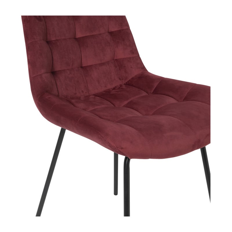 Eetkamerstoel velvet - rood - 79x50x44 cm