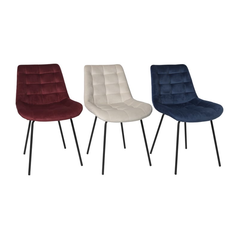 Eetkamerstoel velvet - rood - 79x50x44 cm