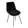 Eetkamerstoel ribstof - zwart - 84x52x52cm