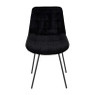 Eetkamerstoel ribstof - zwart - 84x52x52cm