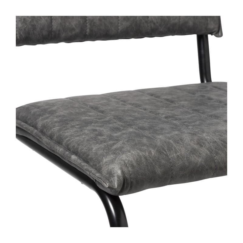 Eetkamerstoel Yara PU - antraciet - 82.5x56x55 cm