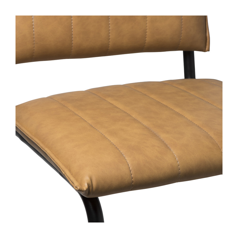 Eetkamerstoel Yara PU - camelkleur - 82.5x56x55 cm