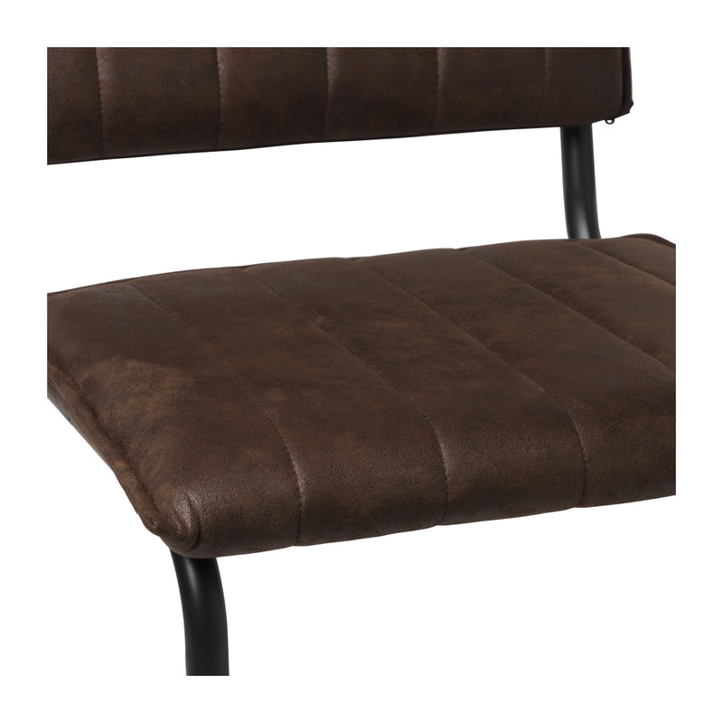 Eetkamerstoel Yara PU - donkerbruin - 82.5x56x55 cm