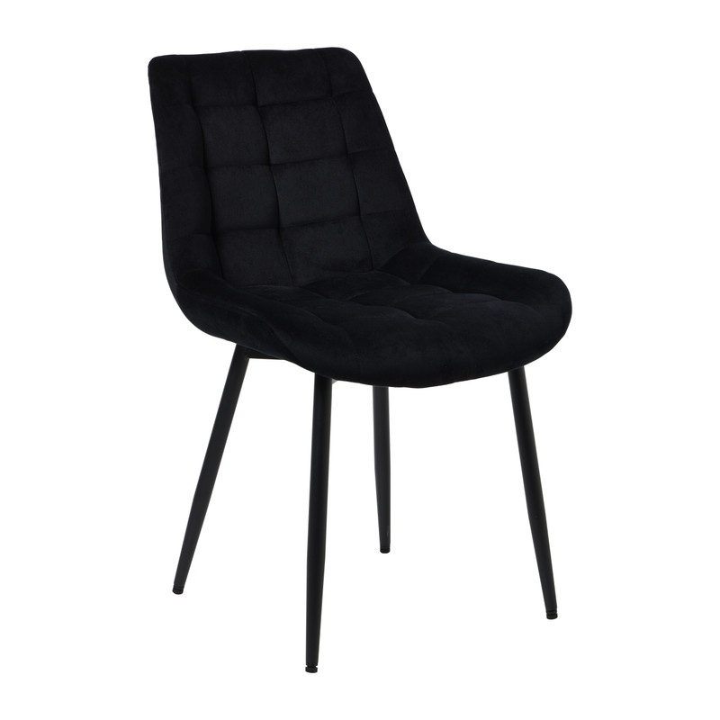 Eetkamerstoel velvet - zwart - 80x60x51 cm