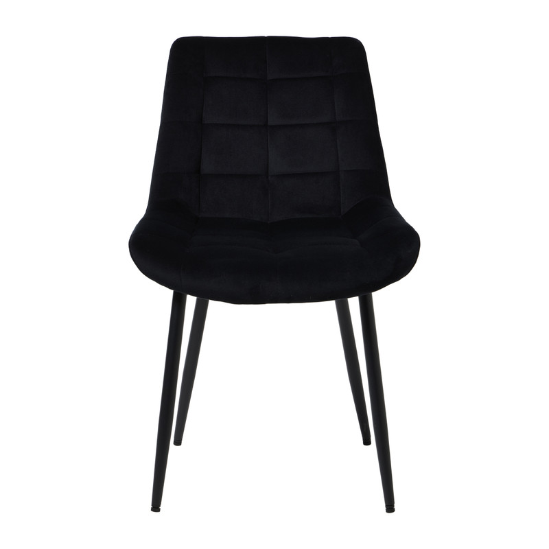 Eetkamerstoel velvet - zwart - 80x60x51 cm