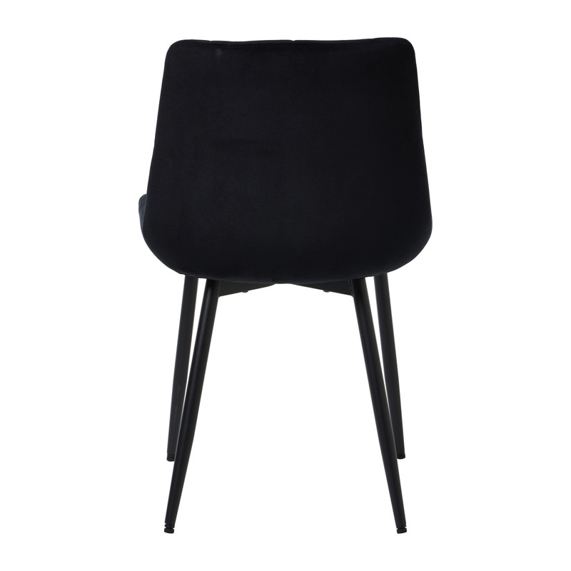 Eetkamerstoel velvet - zwart - 80x60x51 cm