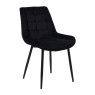 Eetkamerstoel velvet - zwart - 80x60x51 cm