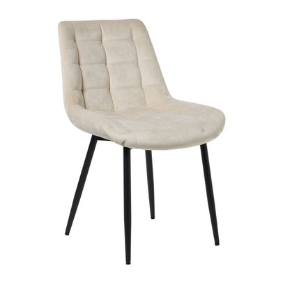 Eetkamerstoel velvet - beige - 80x60x51 cm