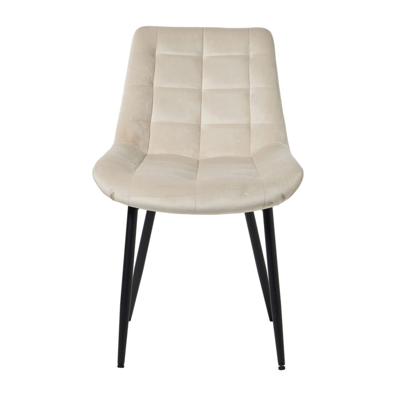 Eetkamerstoel velvet - beige - 80x60x51 cm