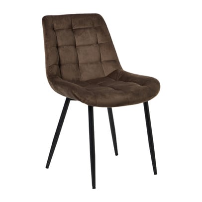 Eetkamerstoel velvet - bruin - 80x60x51 cm