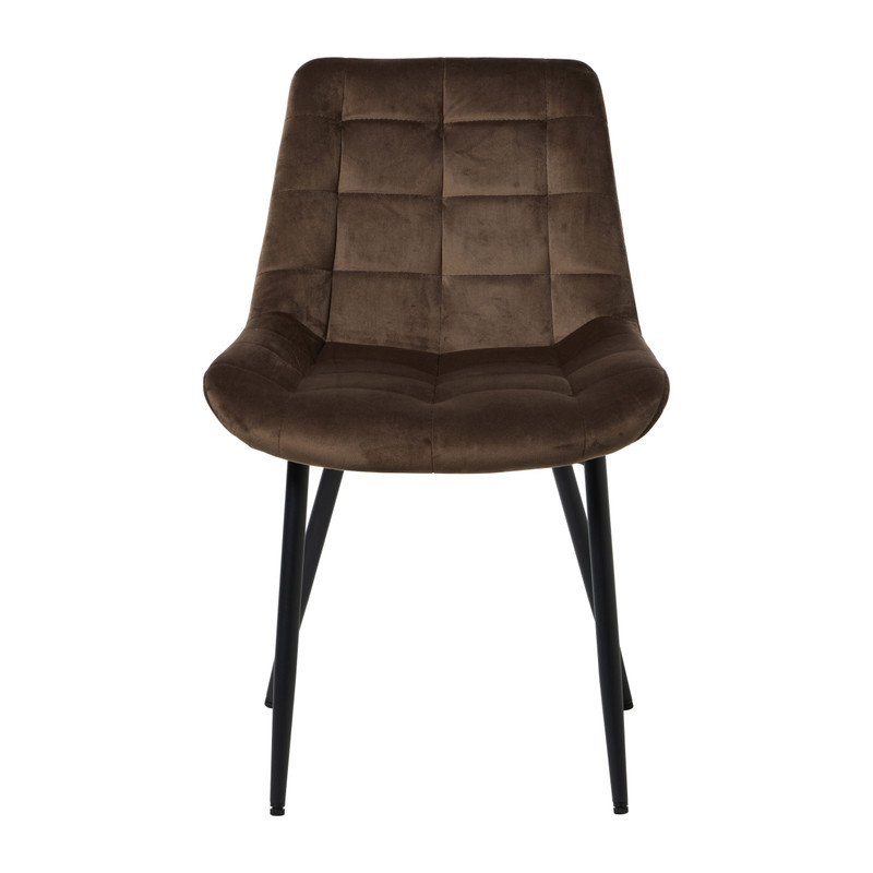Eetkamerstoel velvet - bruin - 80x60x51 cm