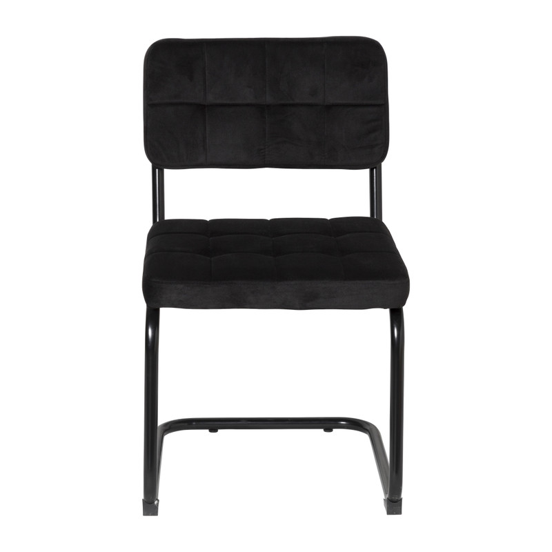 Eetkamerstoel Yara velvet - zwart - 82.5x56x55 cm