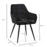 Eetkamerstoel velvet met armleuning - zwart - 87x56.5x43 cm