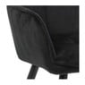 Eetkamerstoel velvet met armleuning - zwart - 87x56.5x43 cm