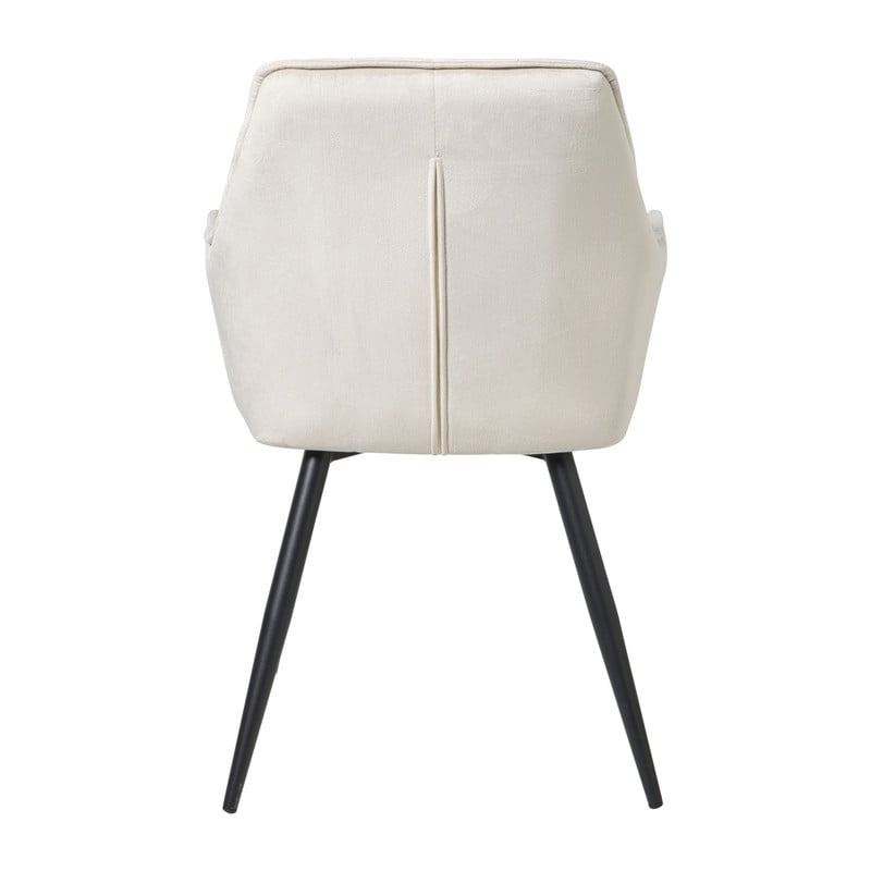 Eetkamerstoel velvet met armleuning - beige - 87x56.5x43 cm