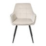 Eetkamerstoel velvet met armleuning - beige - 87x56.5x43 cm