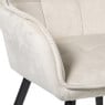 Eetkamerstoel velvet met armleuning - beige - 87x56.5x43 cm