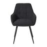 Eetkamerstoel bouclé met armleuning - zwart - 87x56.5x43 cm