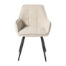 Eetkamerstoel bouclé met armleuning - beige - 87x56.5x43 cm