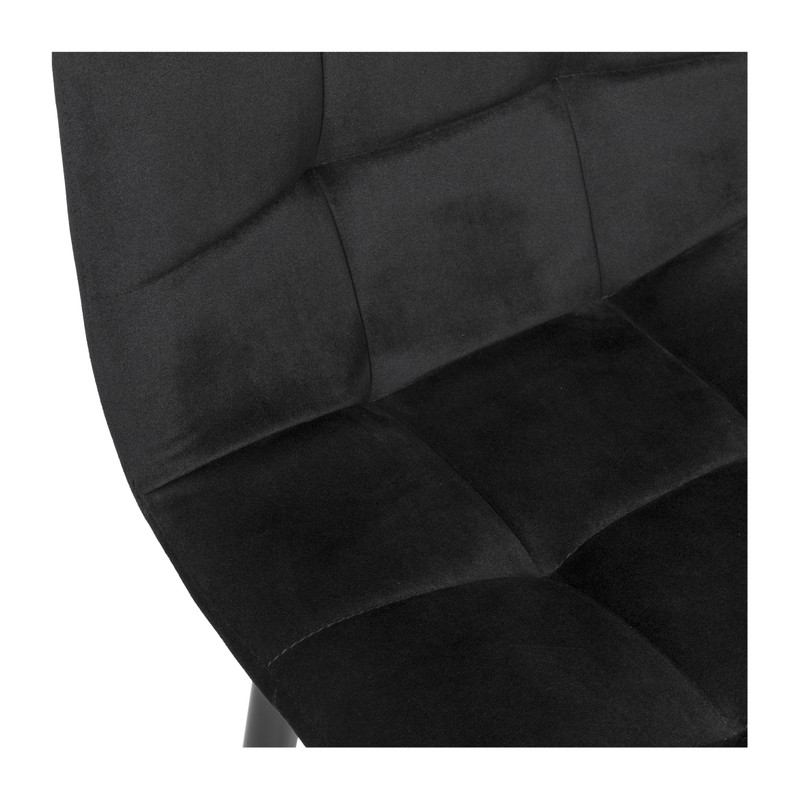 Barkruk velvet - zwart - 100x50x41.5 cm