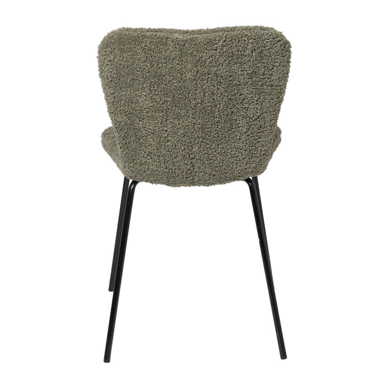 Eetkamerstoel Liz - groen - teddy - 83.5x55x45.4 cm