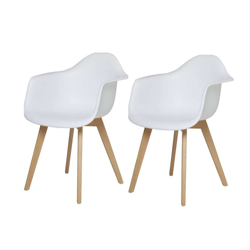 Eetkamerstoel Junsele - wit - set van 2 
