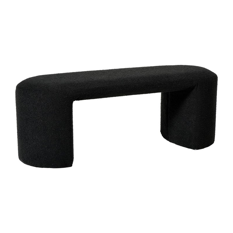 Bank Sara bouclé - zwart - 45x120x44 cm